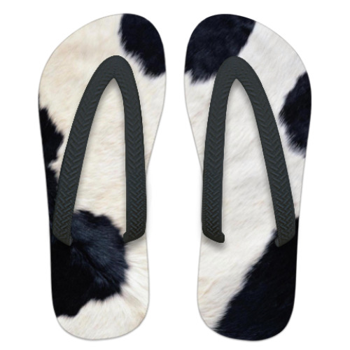 Шлепанцы (сланцы) с принтом  'Мех'