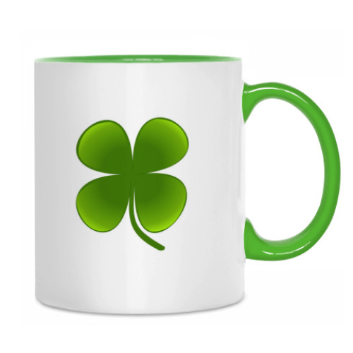 Кружка с принтом 'Лист клевера'