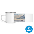 Кружка металлическая белая (круговая запечатка)