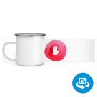 Кружка металлическая белая (круговая запечатка)