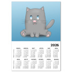 Календарь A3 2026, белый Тихоня