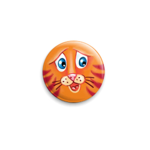 Значок 25мм с принтом кошачья мордочка
