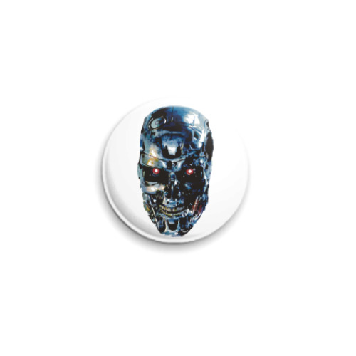 Значок 25мм с принтом Терминатор Т-800