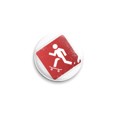 Значок 25мм с принтом Skateman