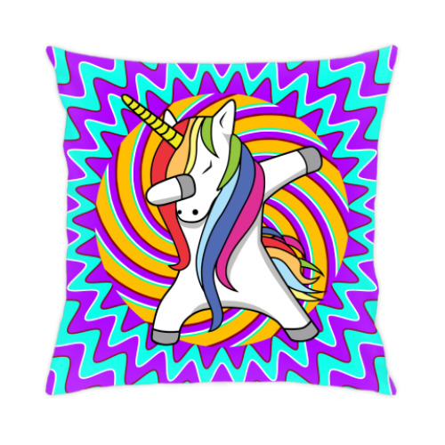 Подушка с принтом Единорог Дэб