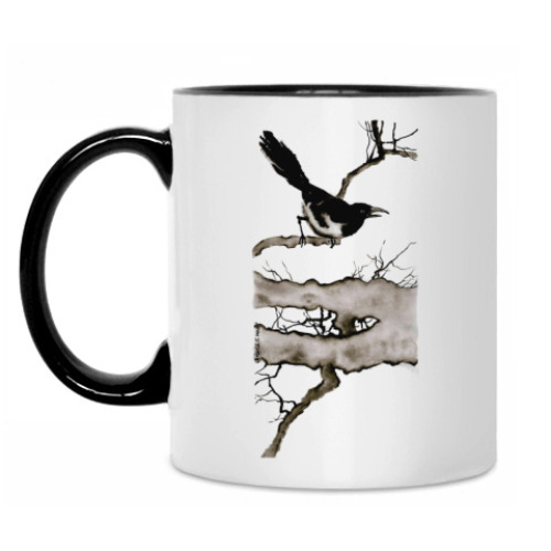 Кружка с принтом Ворона