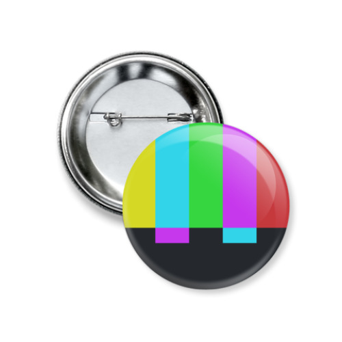 Значок 37мм с принтом принт Шелдона 'TVbars'