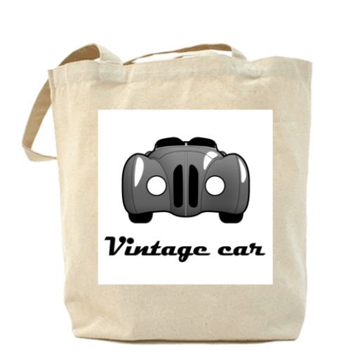 Сумка шоппер с принтом Vintage car