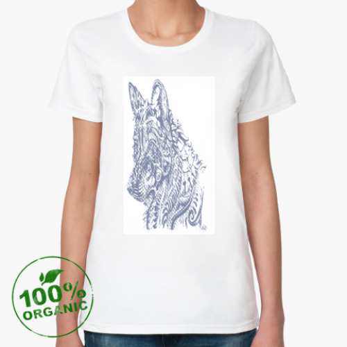 Женская футболка из органик-хлопка с принтом Пёс