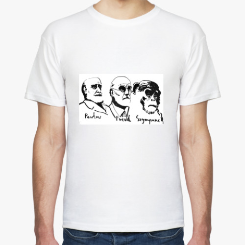 Футболка с принтом Павлов-Фрейд-Шимпанзе