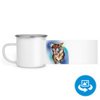 Кружка металлическая белая (круговая запечатка)