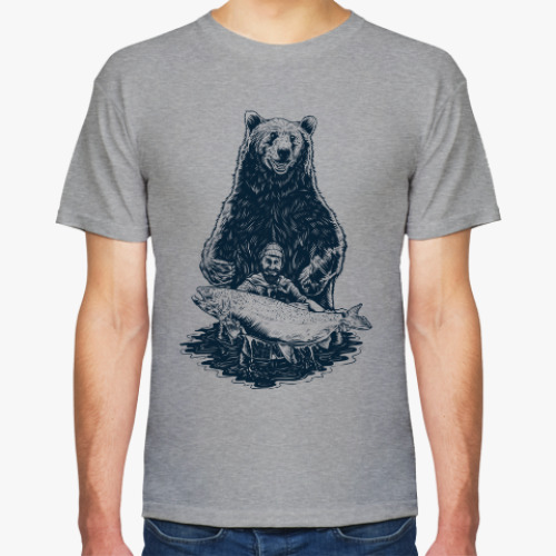 Футболка с принтом Медвежья рыбалка