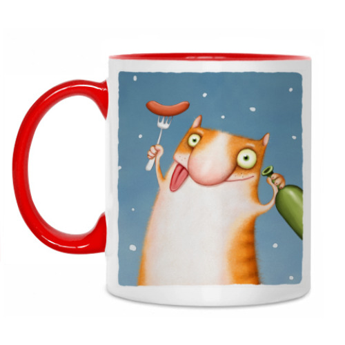 Кружка с принтом Пьяный Кот