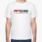 Классическая футболка I love techno