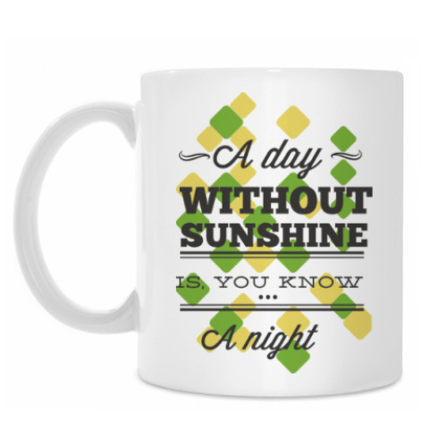 Кружка с принтом День без солнца - Ночь!