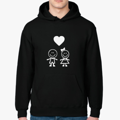 Толстовка худи с принтом Девочка и мальчик