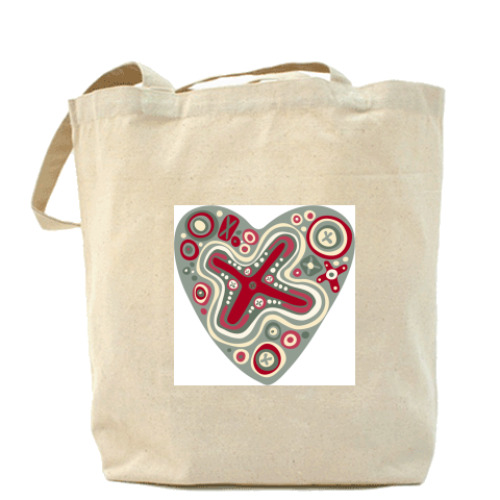 Сумка шоппер с принтом Сердце