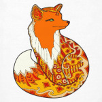 Изящная лиса зентангл