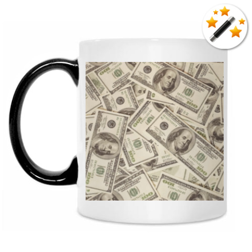 Кружка-хамелеон с принтом Доллары