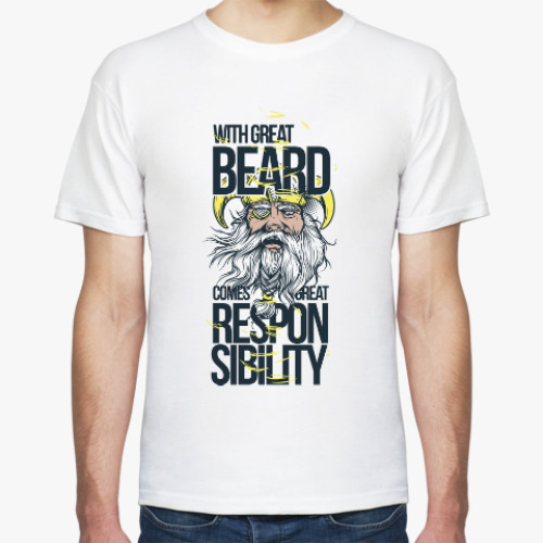Футболка с принтом With Great Beard