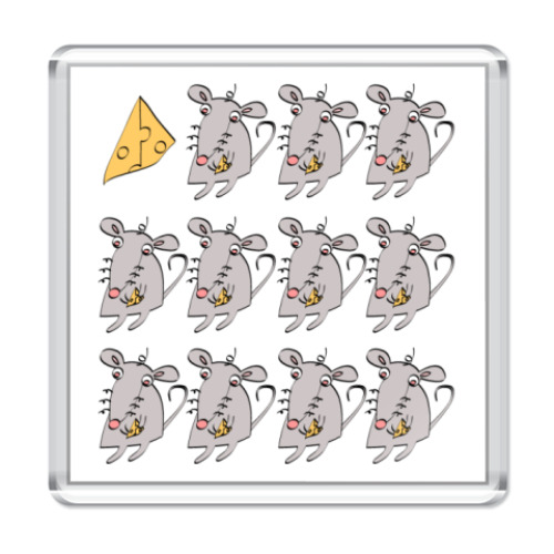 Магнит с принтом  крысосыр