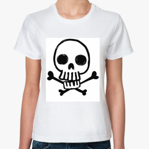 Классическая футболка с принтом череп