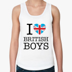Женская майка  I love british boys