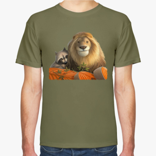 Футболка с принтом Лев и Енот