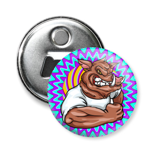 Магнит-открывашка с принтом Кабан