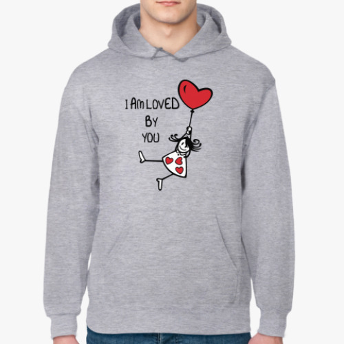 Толстовка худи с принтом I am loved by you