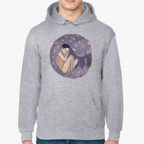 Толстовка худи с принтом Котодружба