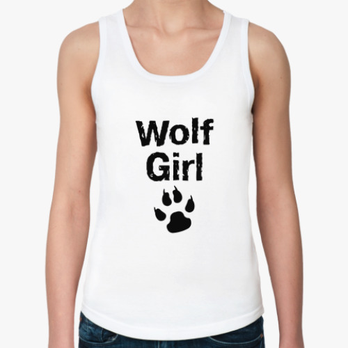 Женская майка с принтом Wolf girl
