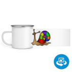 Кружка металлическая белая (круговая запечатка)