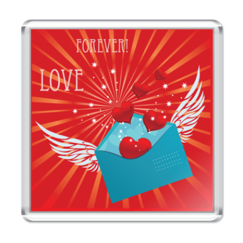 Магнит с принтом  Любовь навсегда!