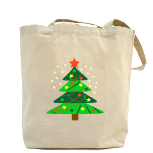 Сумка шоппер с принтом Новогодняя ёлка