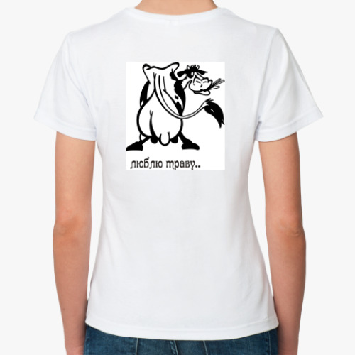 Классическая футболка с принтом корова