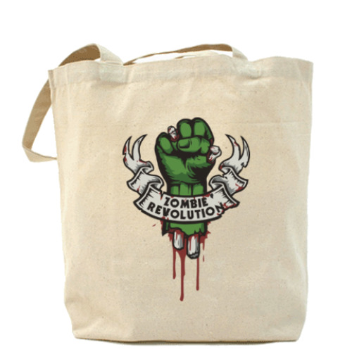 Сумка шоппер с принтом Революция Зомби