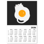 Календарь A3 2026, белый Кот-яичница