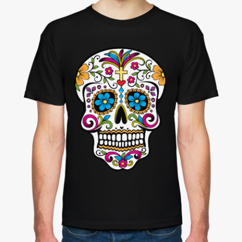 Футболка с принтом Мексиканский череп Calavera