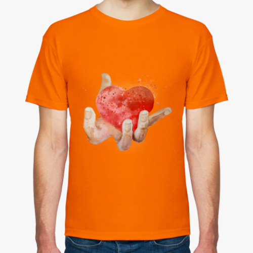Футболка с принтом Сердце в руке, heart in hand