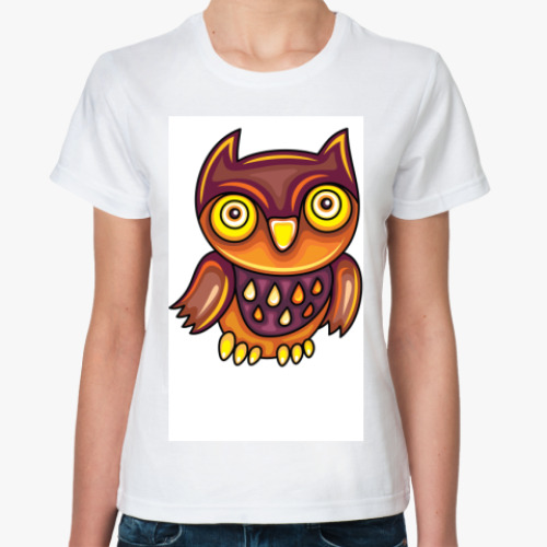 Классическая футболка с принтом СОВА