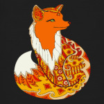 Изящная лиса зентангл