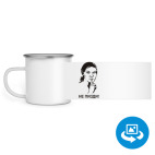 Кружка металлическая белая (круговая запечатка)