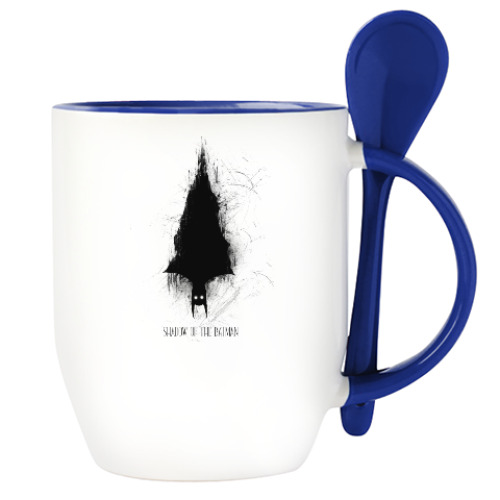 Кружка с ложкой с принтом Герой-монстр