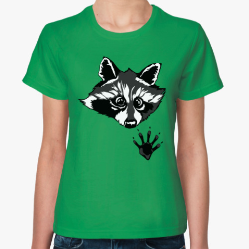 Женская футболка с принтом енот