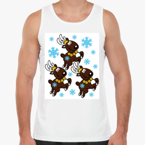 Майка с принтом Олени с бубенцами