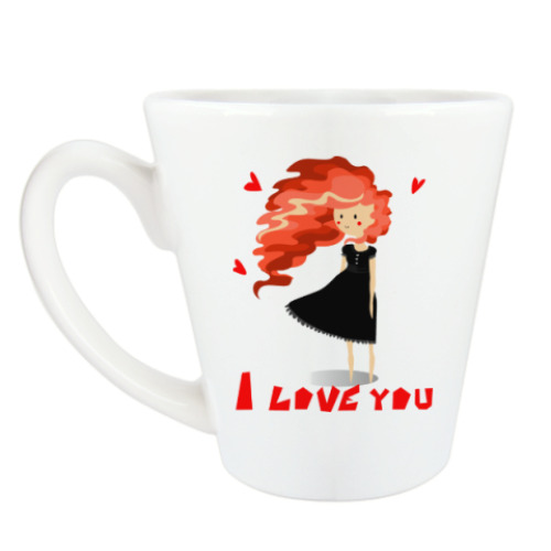 Чашка Латте с принтом Love