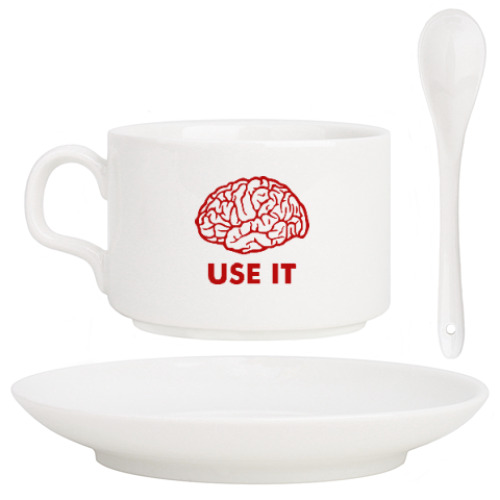 Кофейный набор с принтом Мозг