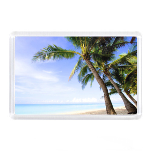 Магнит с принтом Остров, пальмы