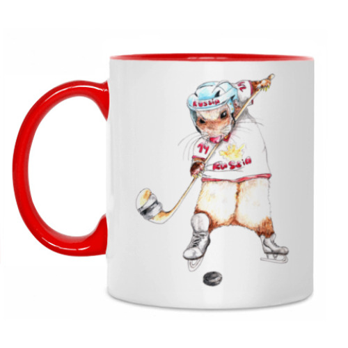 Кружка с принтом Хоккеист